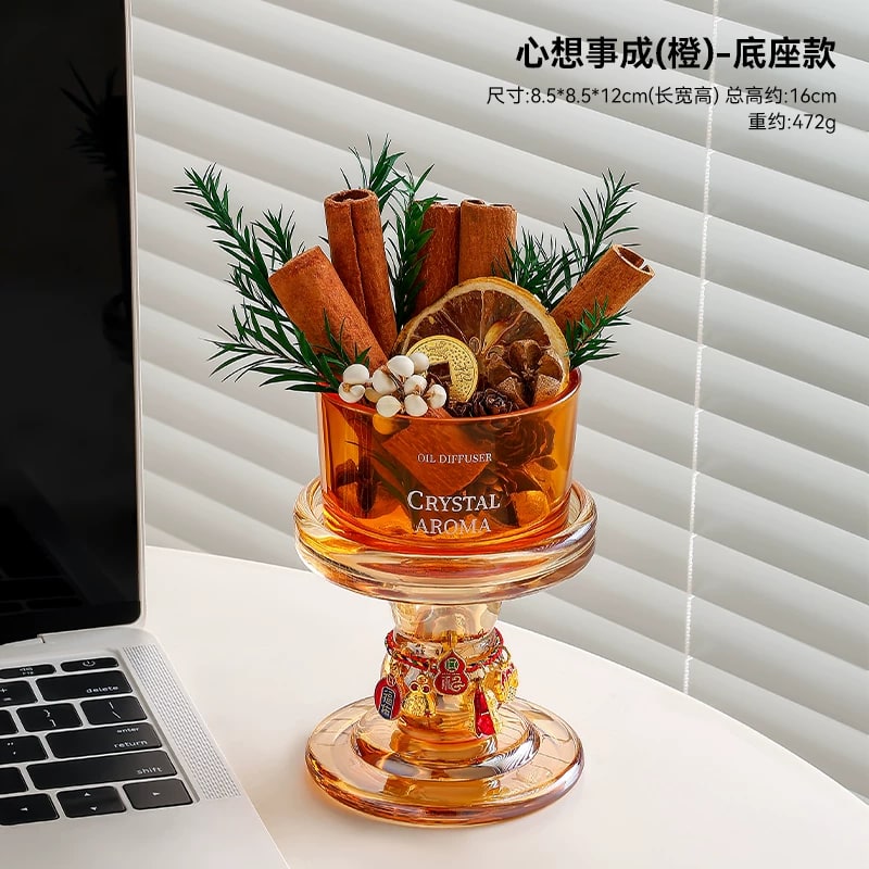 Flameless Reed Diffuser Cup with Dried Flowers photo 5