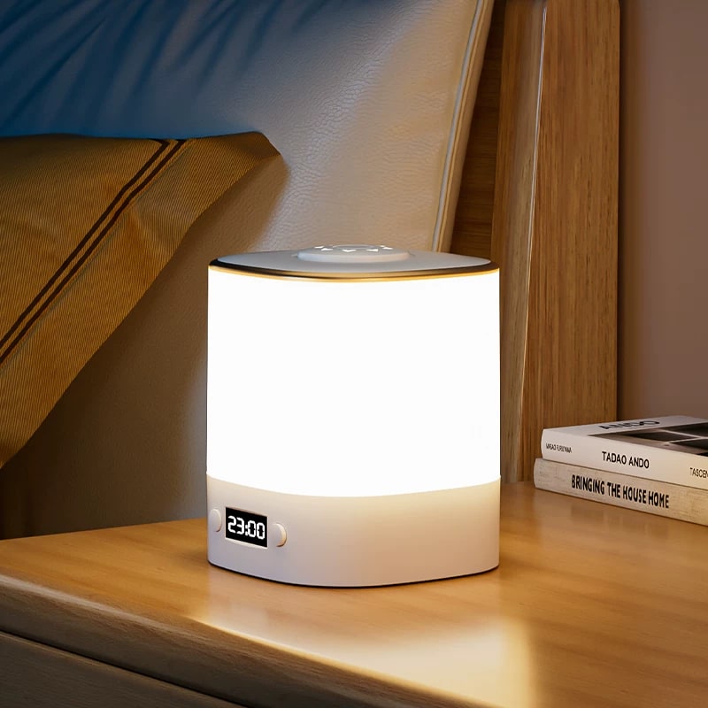Rechargeable Bedside Night Light with Clock and Remote photo 2
