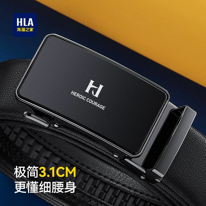 HLA Mens Leather Belt, 3.5cm Width photo 4