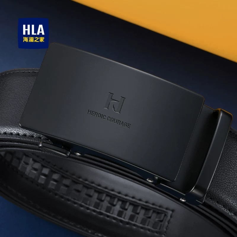 HLA Mens Leather Belt, 3.5cm Width photo 3