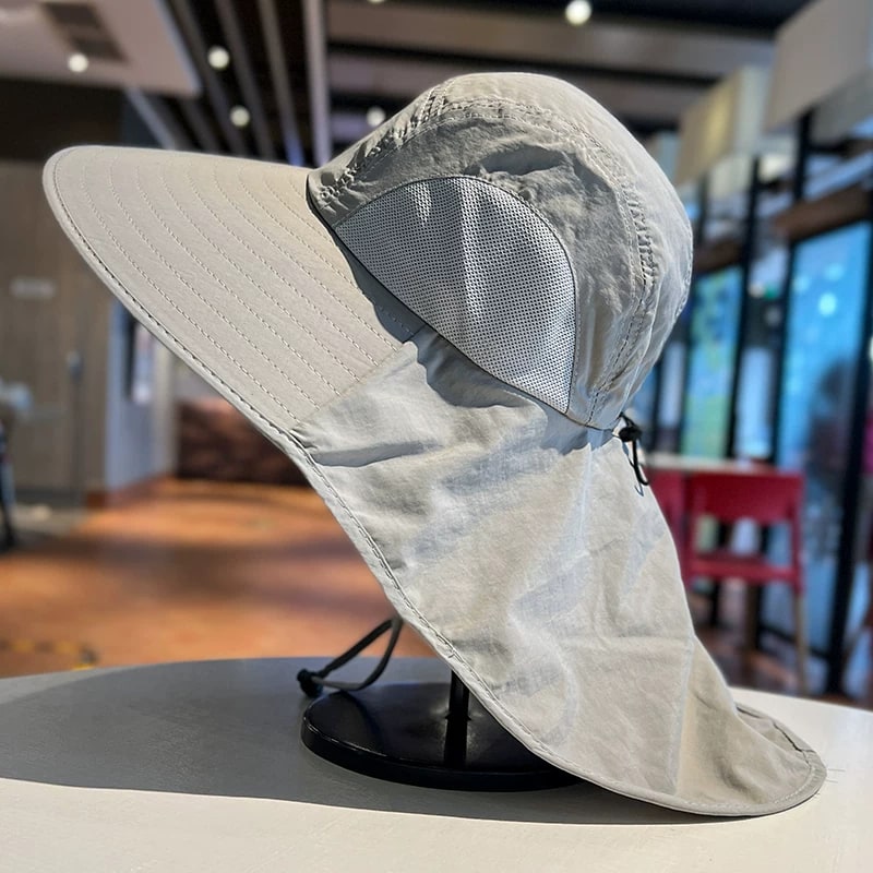 Wide-Brim Sun Hat with Neck Cape — Fashion on G+ Market