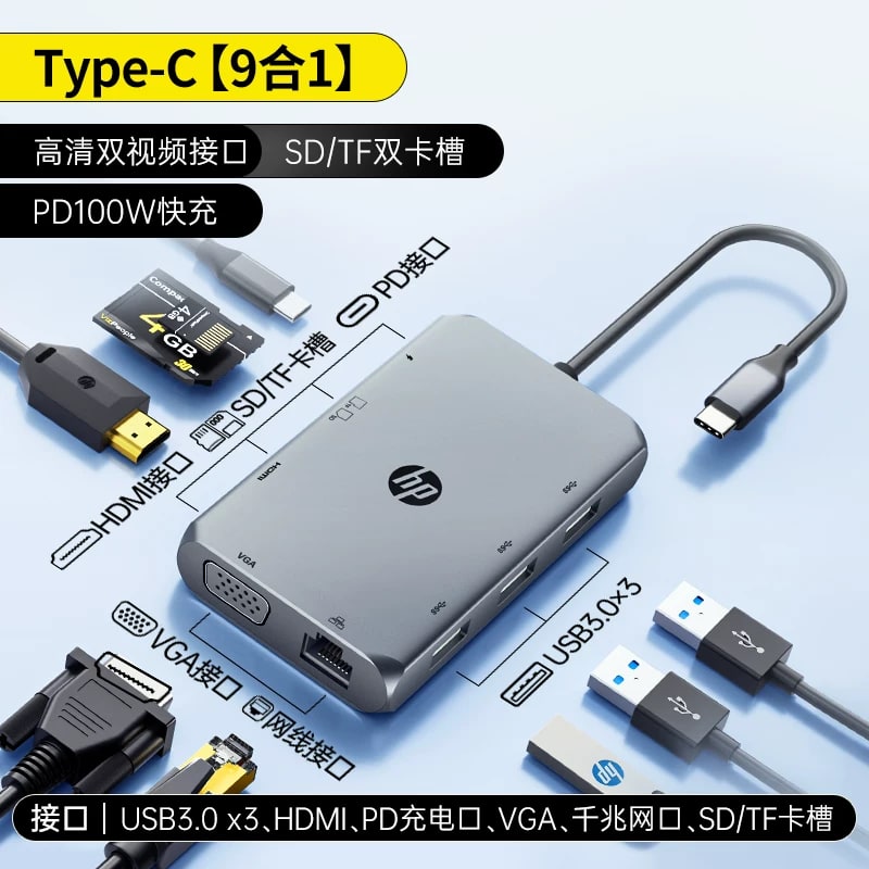 HP USB-C Multiport Hub and Docking Adapter photo 4