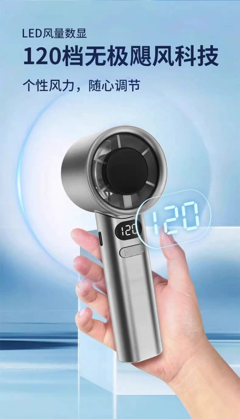 Handheld Rechargeable Fan with Digital Display photo 5