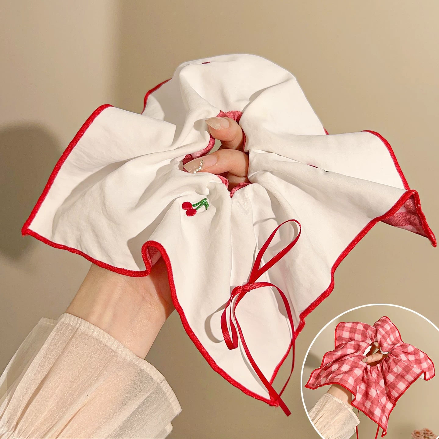 Oversized Scarf Scrunchie Hair Ties photo 4