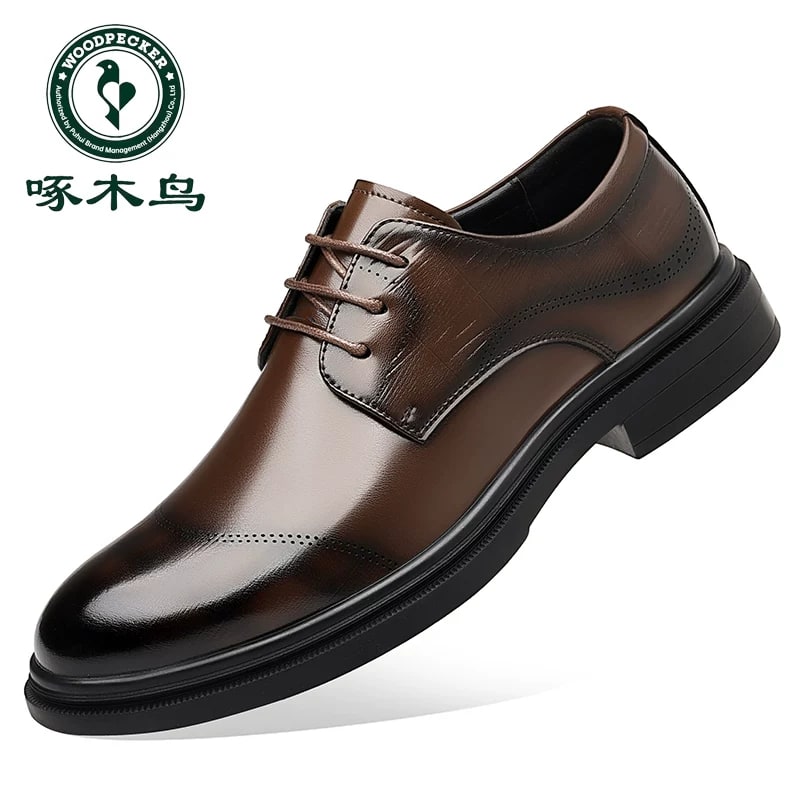 WOODPECKER Men's Leather Derby Business Shoes photo 2