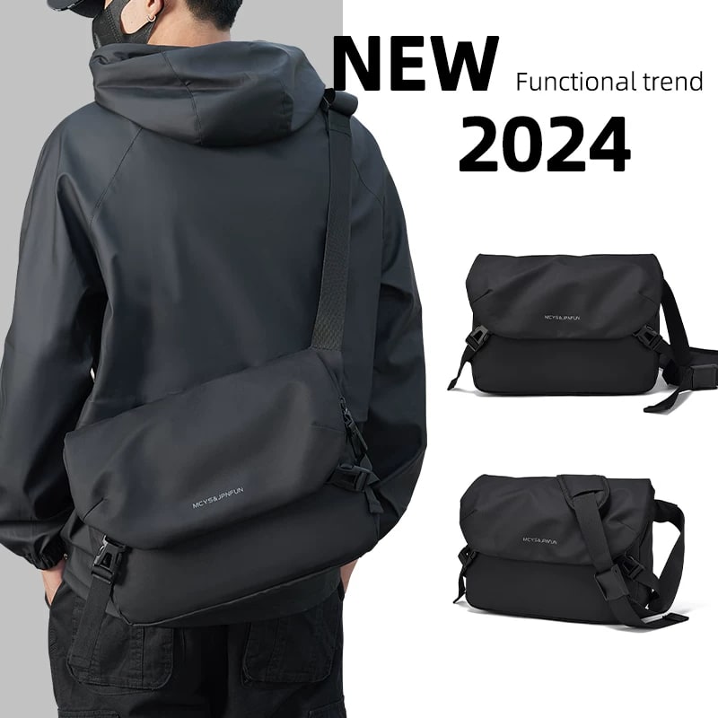 Water-Resistant Flap Messenger Bag photo 4