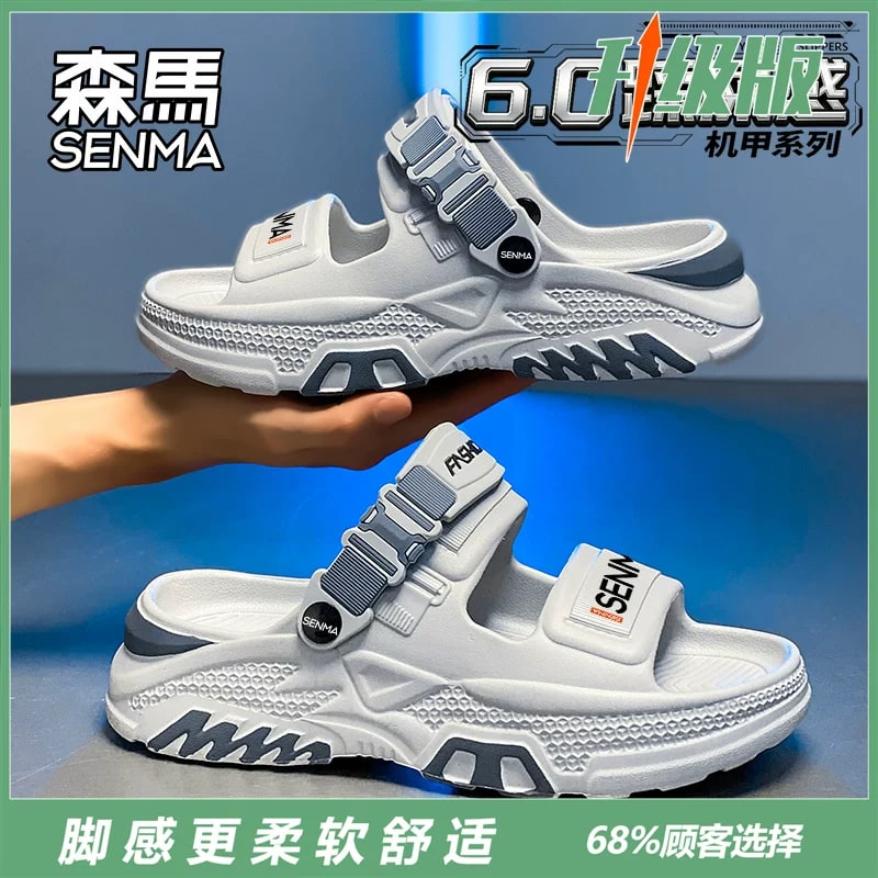 SENMA Mens Thick-Sole Beach Slides photo 5