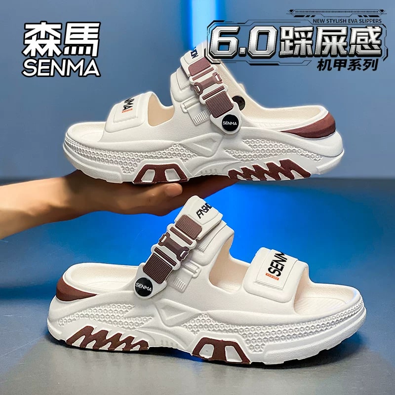 SENMA Mens Thick-Sole Beach Slides photo 4