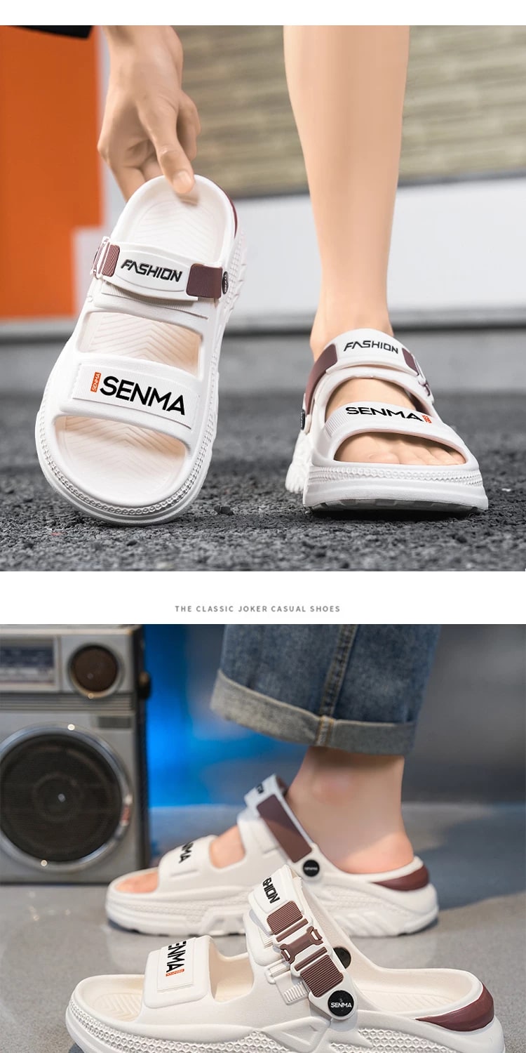 SENMA Mens Thick-Sole Beach Slides photo 5