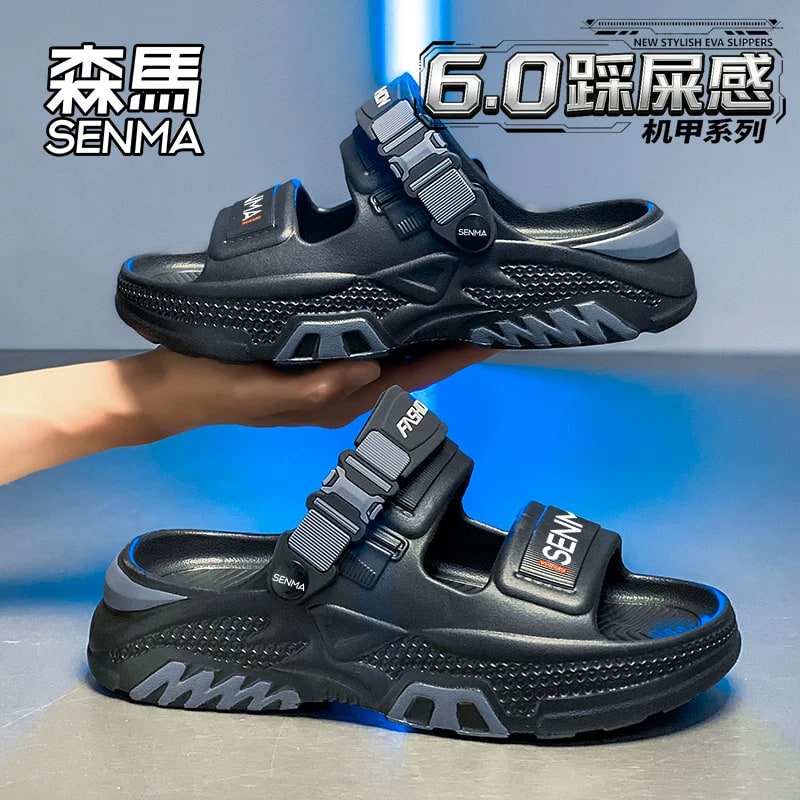SENMA Mens Thick-Sole Beach Slides photo 3