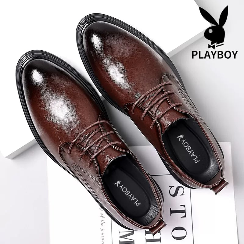 PLAYBOY Men's Casual Leather Derby Shoes photo 4