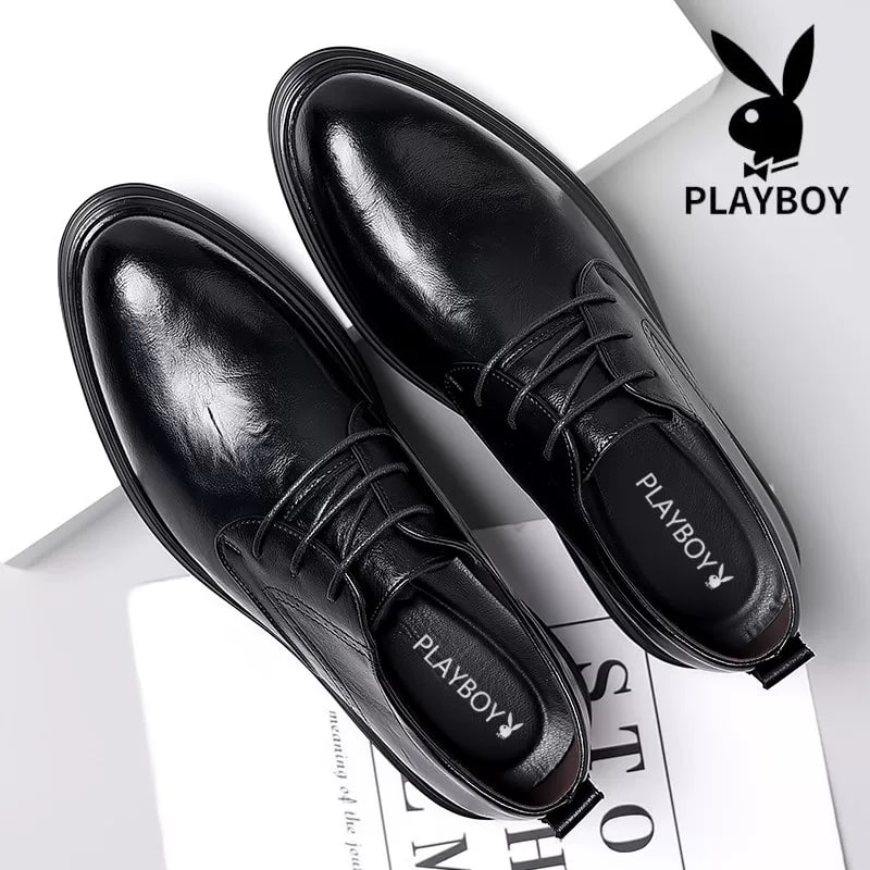 PLAYBOY Men's Casual Leather Derby Shoes photo 3
