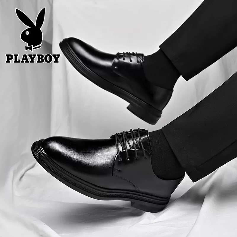 PLAYBOY Men's Casual Leather Derby Shoes photo 5