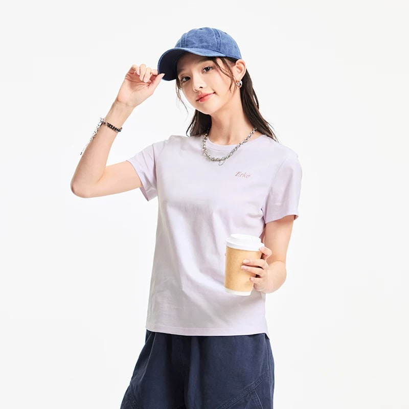 Erke Women's Pure Cotton Breathable Sports T-Shirt photo 3