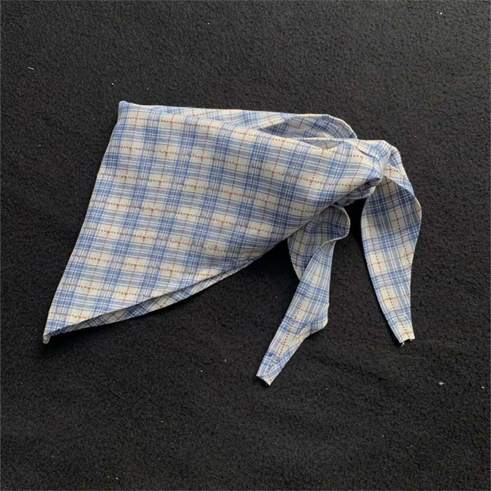Plaid Triangle Neckerchief Scarf photo 4