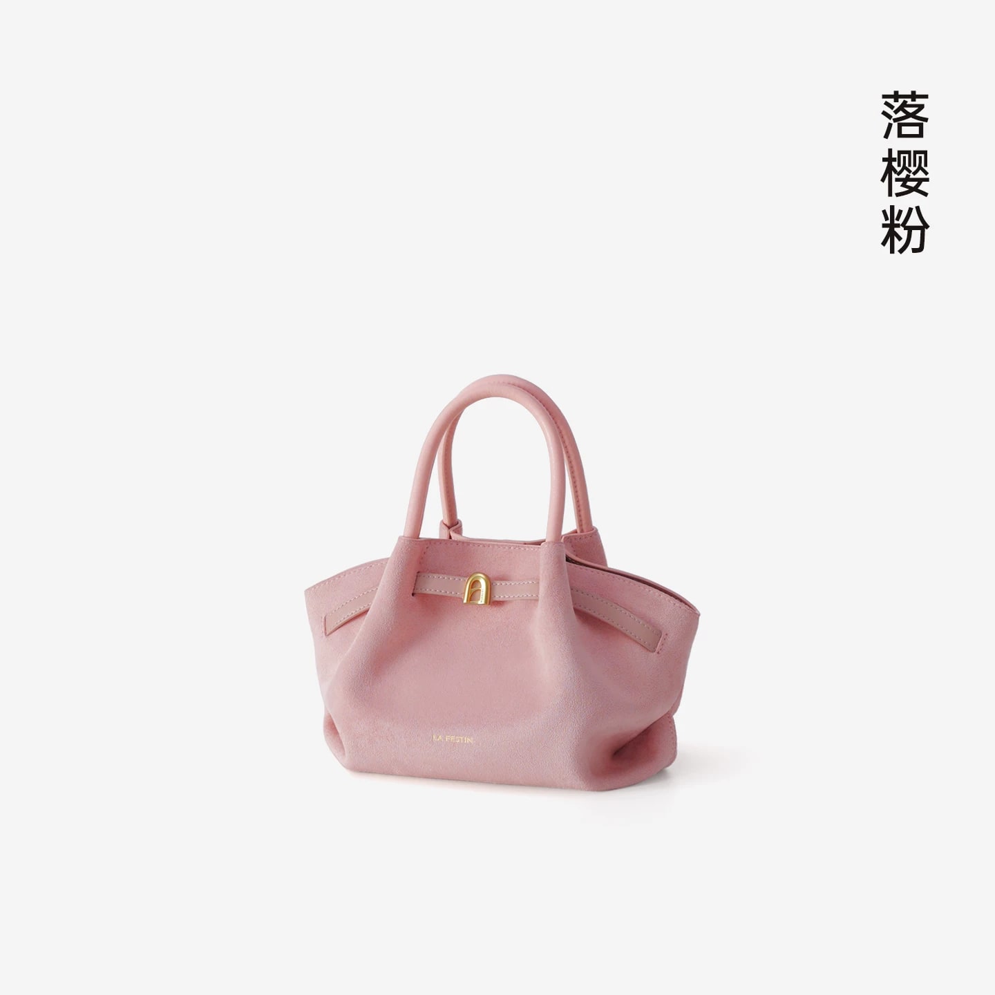 LA FESTIN Pleated Split-Leather Top-Handle Basket Bag photo 4