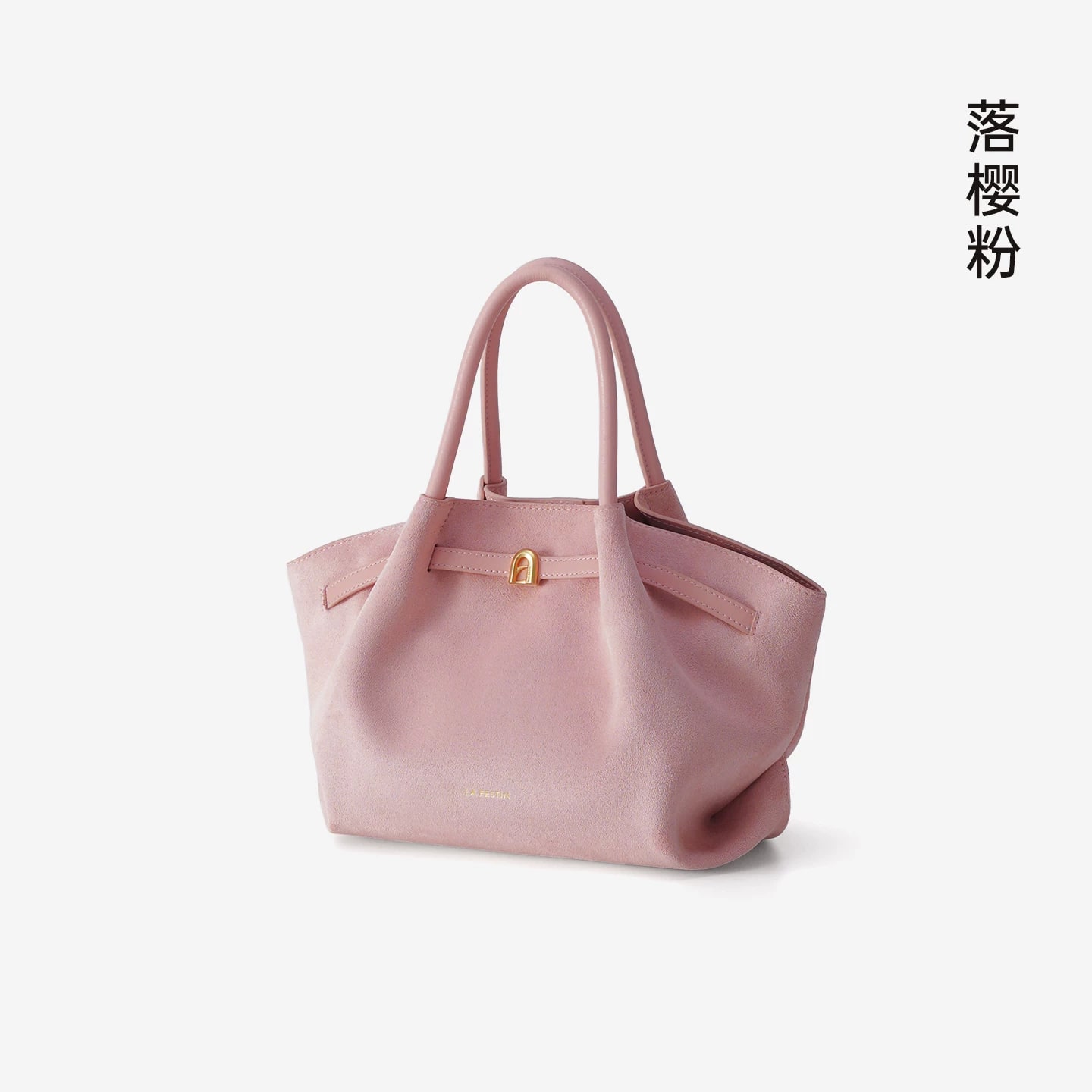 LA FESTIN Pleated Split-Leather Top-Handle Basket Bag photo 5