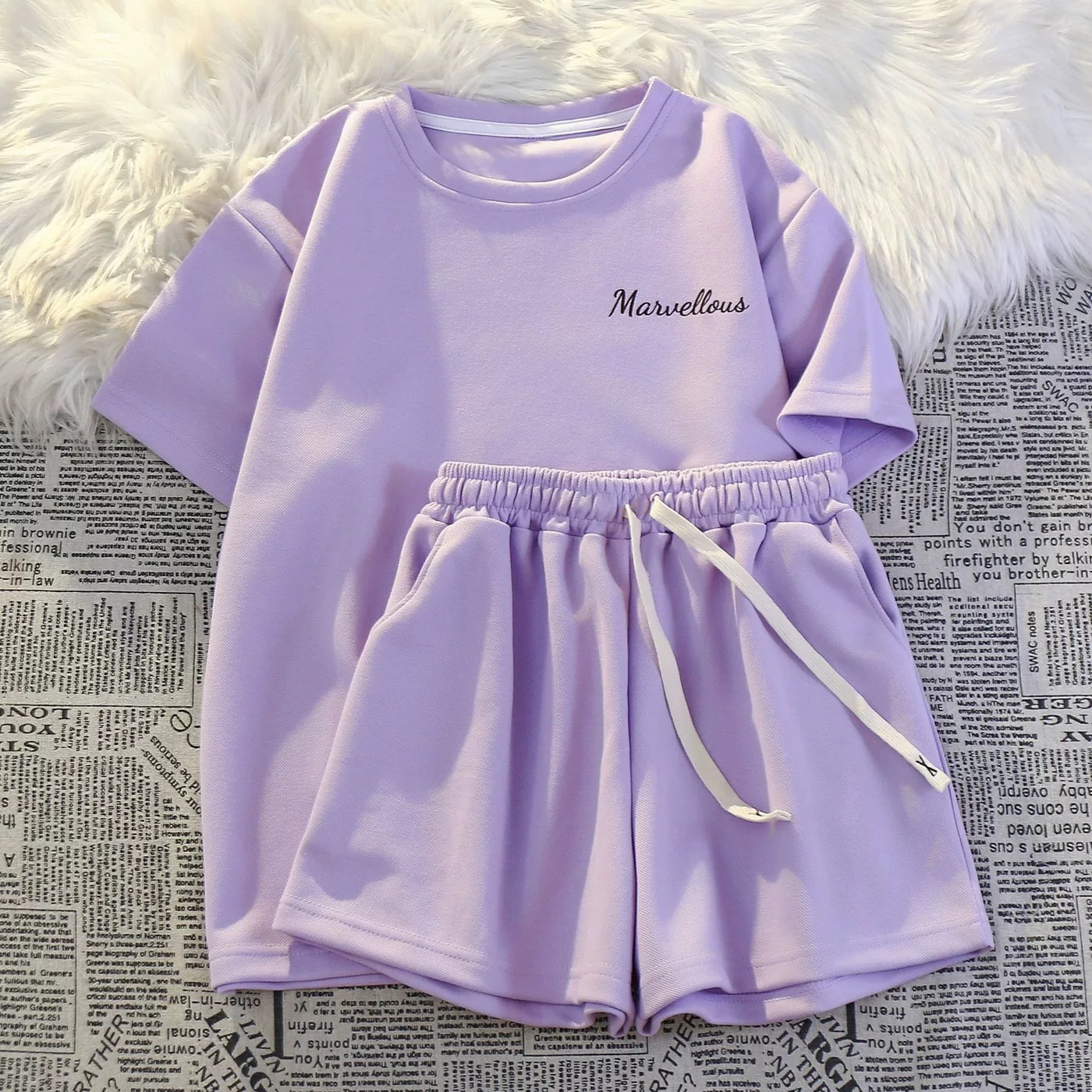 Women's Two-Piece Tee and Shorts Set photo 2