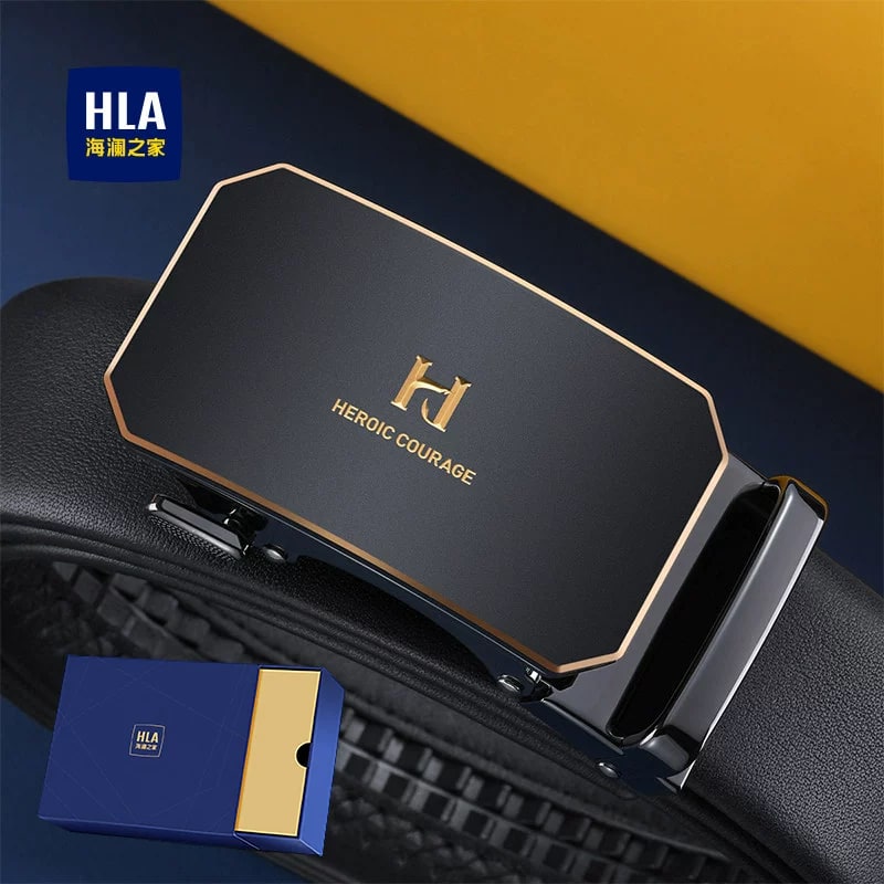 HLA Men's Full-Grain Leather Belt photo 3