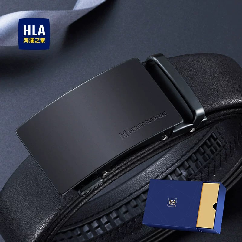 HLA Men's Full-Grain Leather Belt photo 4