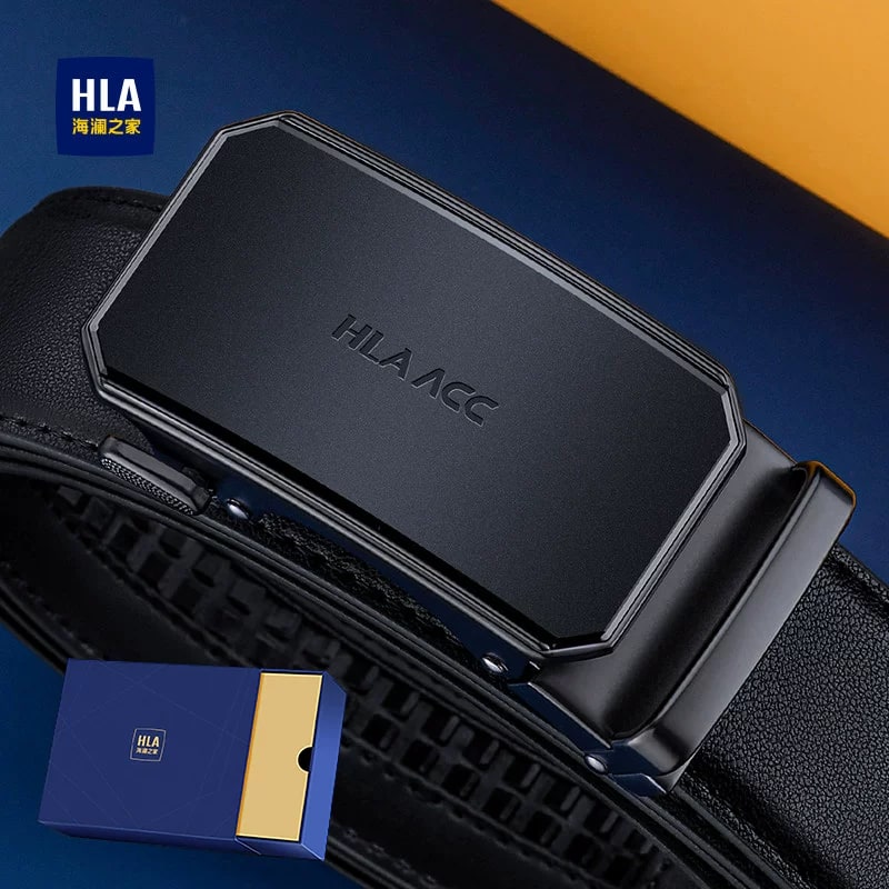 HLA Men's Full-Grain Leather Belt photo 5