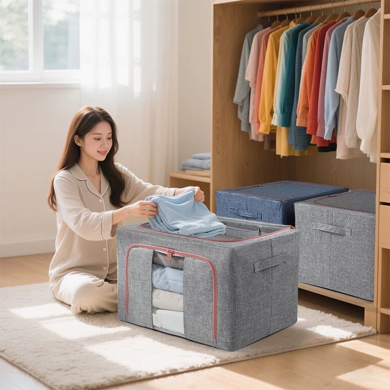 Foldable Fabric Storage Box for Clothes and Bedding photo 3