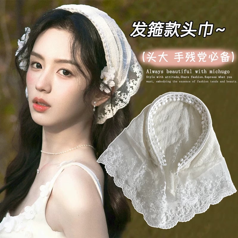 White Lace Headband Scarf — Fashion on G+ Market