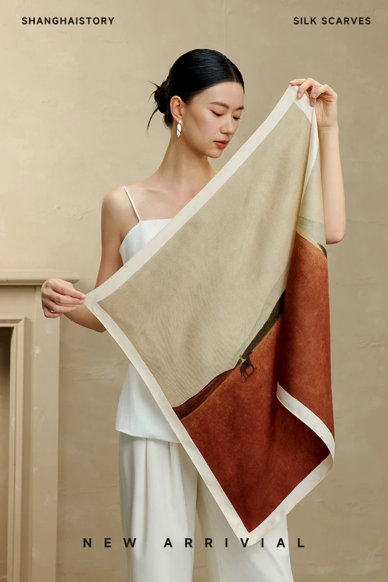 Shanghai Story Pure Mulberry Silk Printed Scarf photo 5