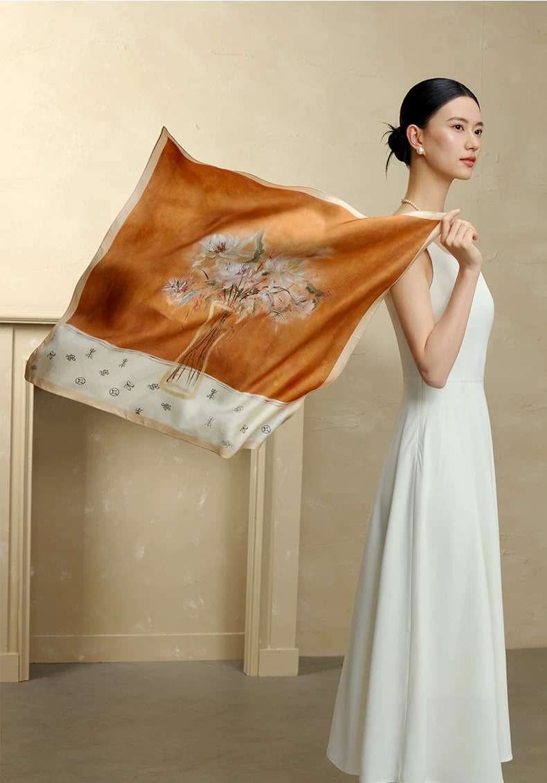 Shanghai Story Pure Mulberry Silk Printed Scarf photo 4