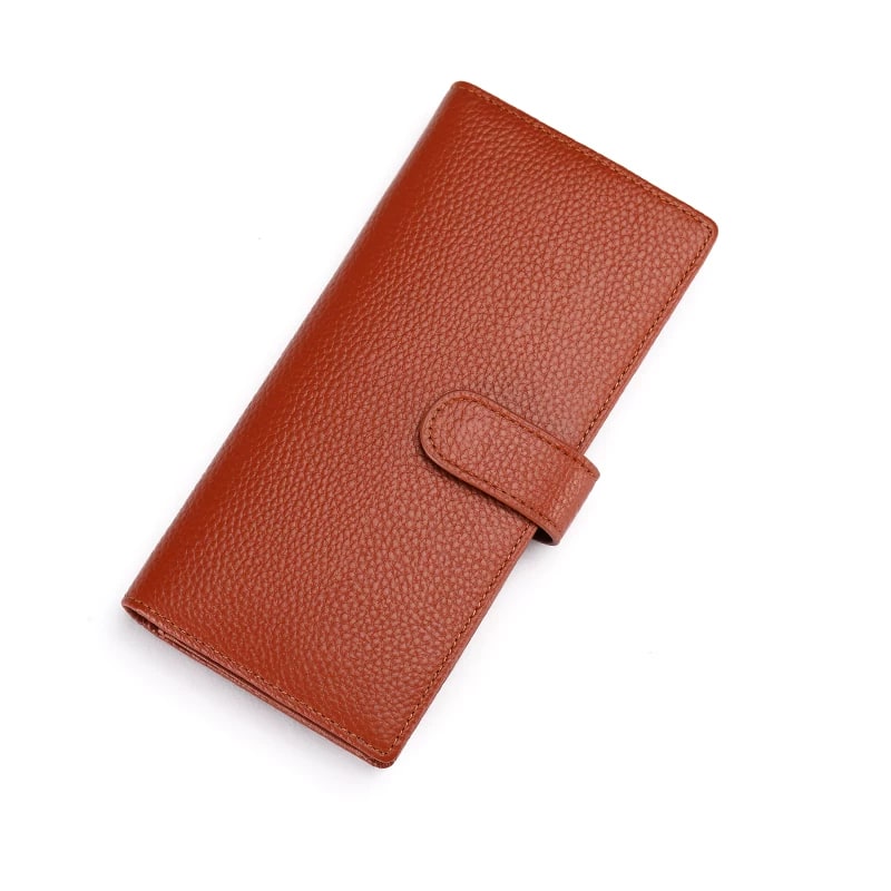 Full-Grain Leather Long Card Wallet with RFID Blocking photo 3