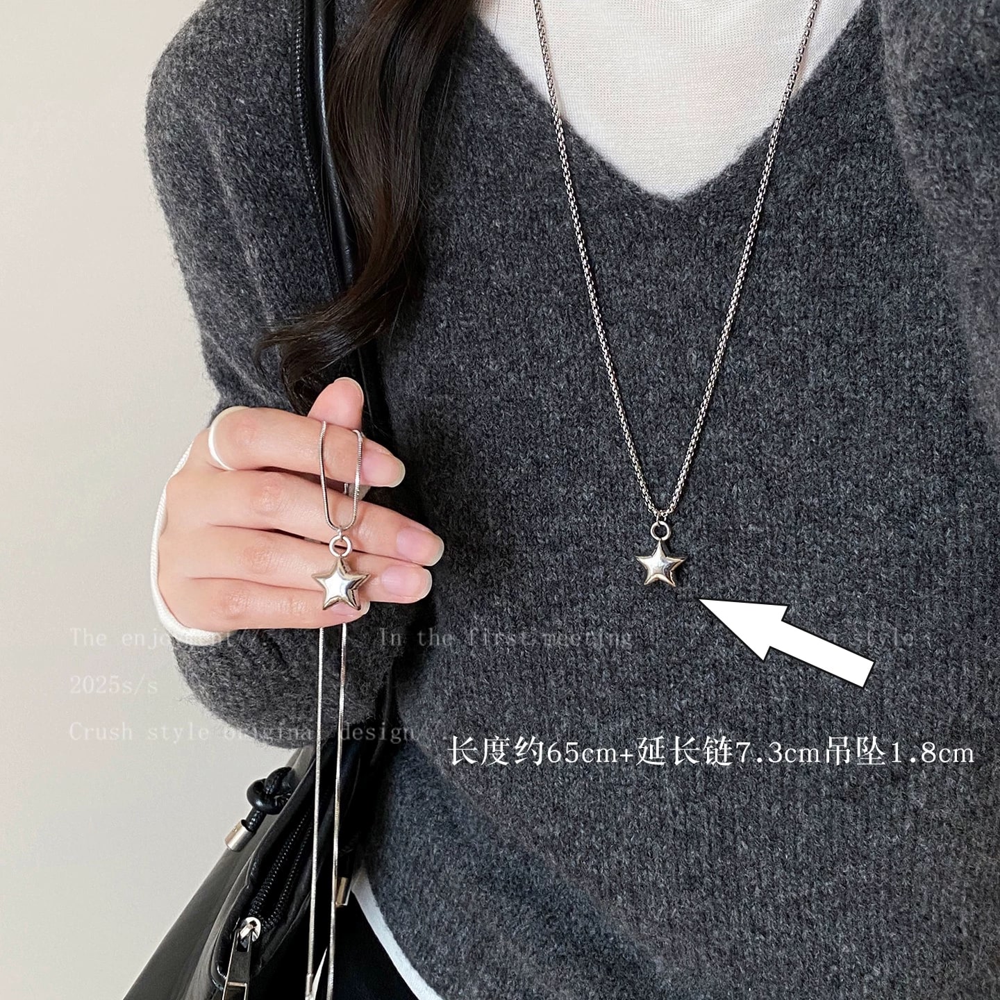 Korean Style Star Pendant Necklace for Women photo 4