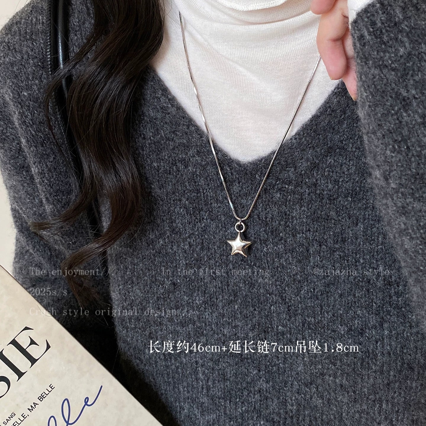Korean Style Star Pendant Necklace for Women photo 5