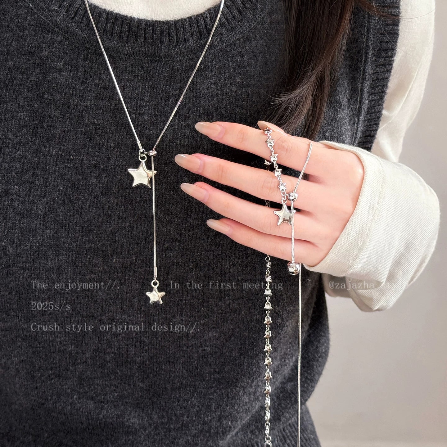 Korean Style Star Pendant Necklace for Women photo 3