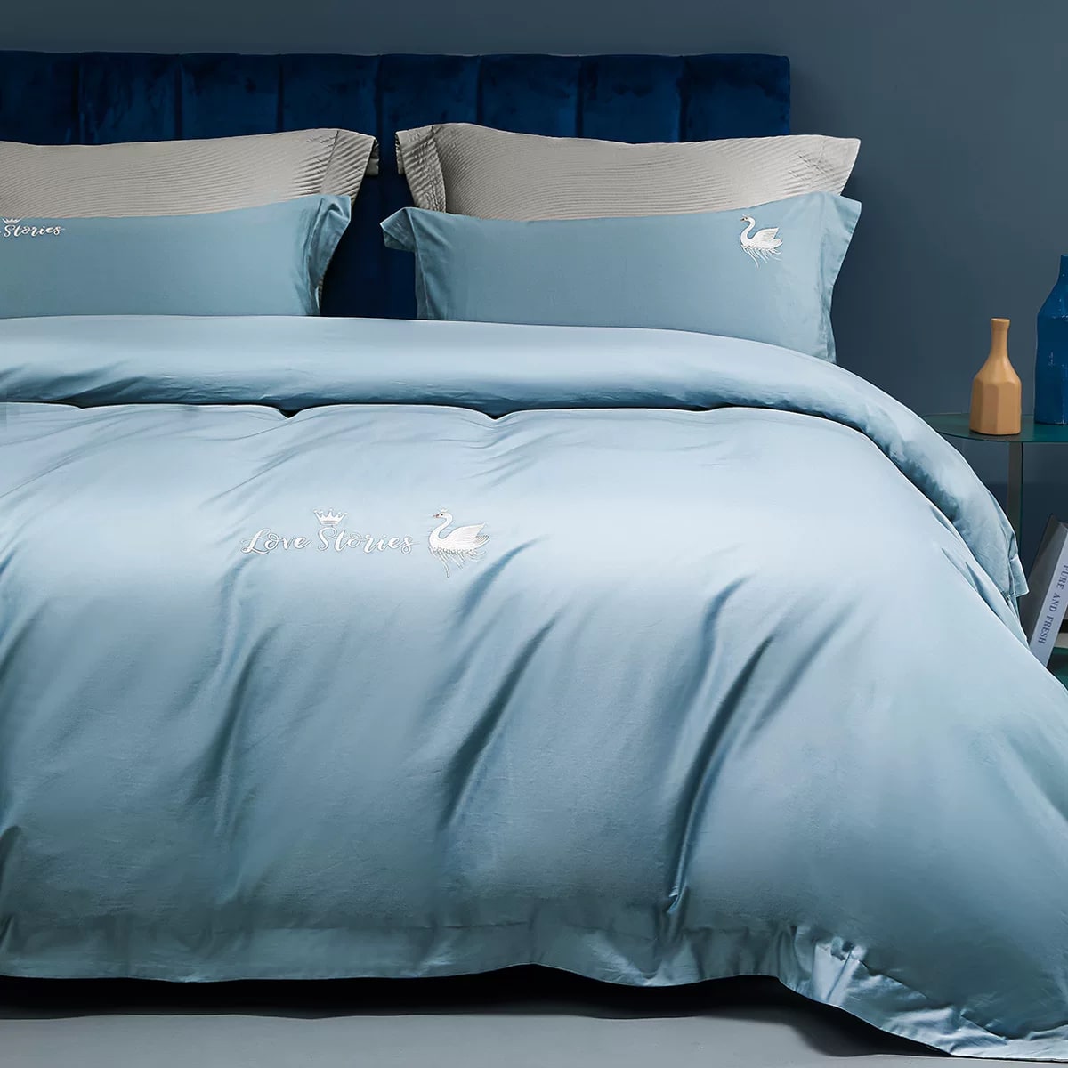Mercury Home Textiles 60S Long-Staple Cotton Four-Piece Bedding Set — Home & Furniture on G+ Market
