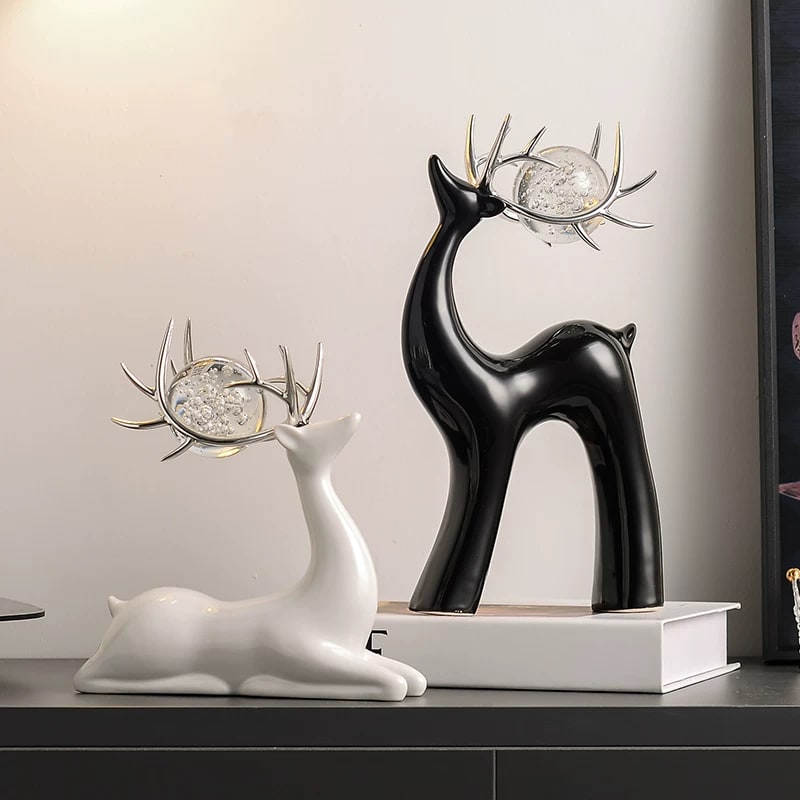 Creative Ceramic Deer Ornaments Nordic Style Home Decor photo 4