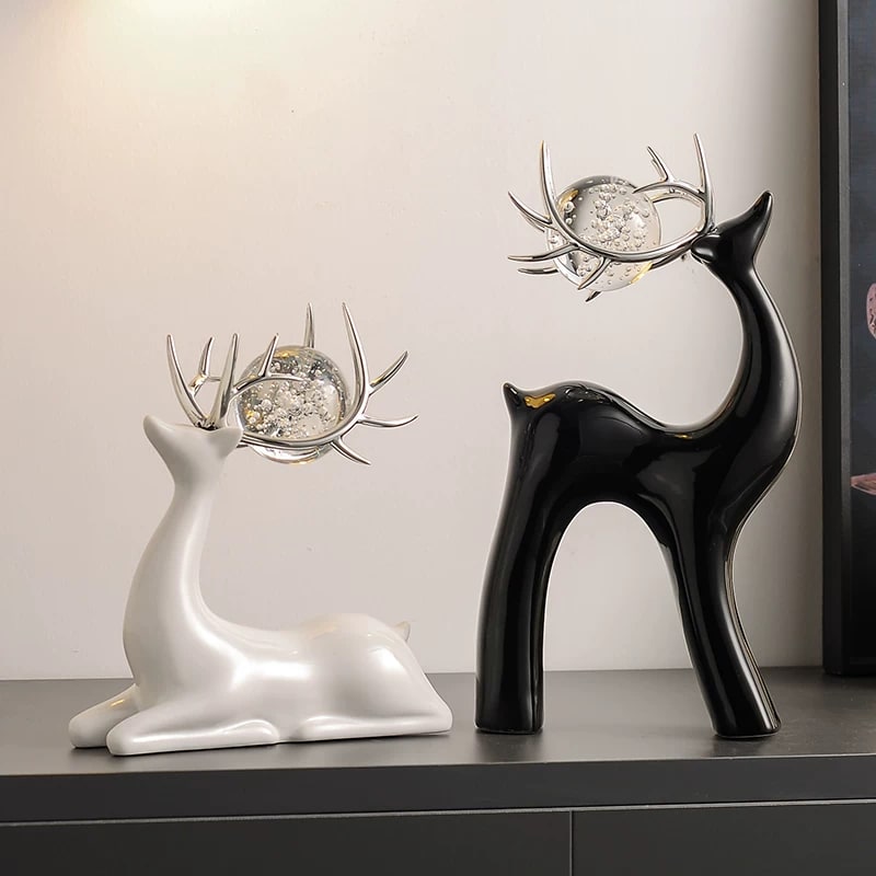 Creative Ceramic Deer Ornaments Nordic Style Home Decor photo 5