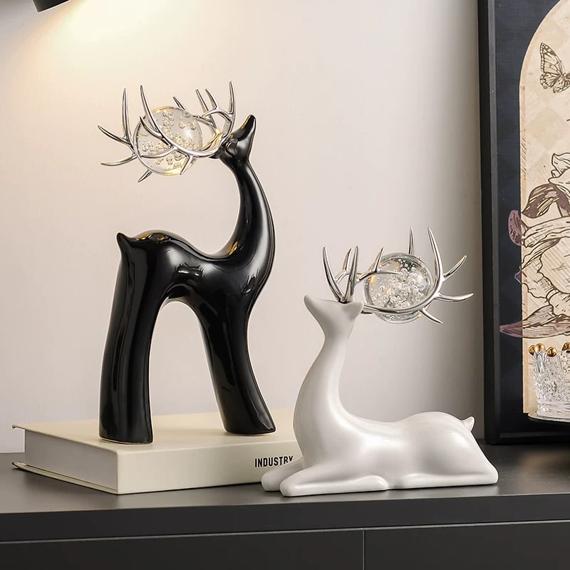 Creative Ceramic Deer Ornaments Nordic Style Home Decor photo 6