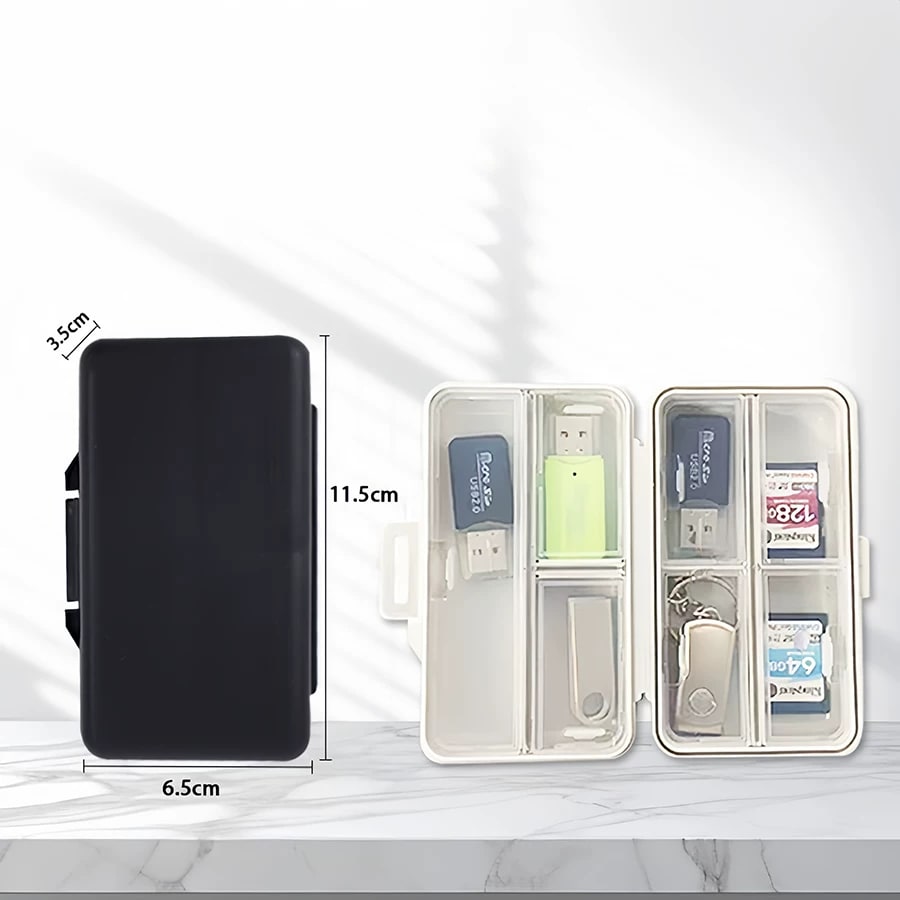 Portable USB Flash Drive Storage Box - Multi-Compartment Organizer photo 2