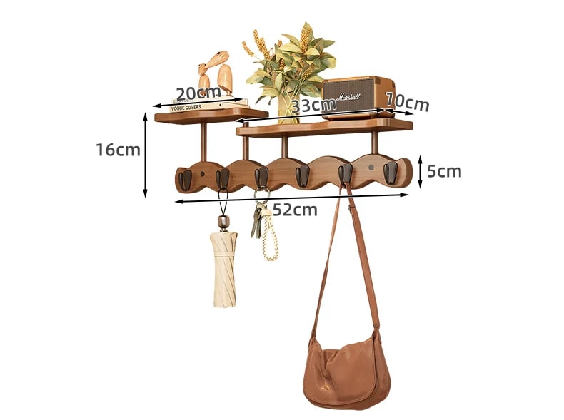 Chu Jun Wall-Mounted Wave Design Coat Rack with Hooks photo 3