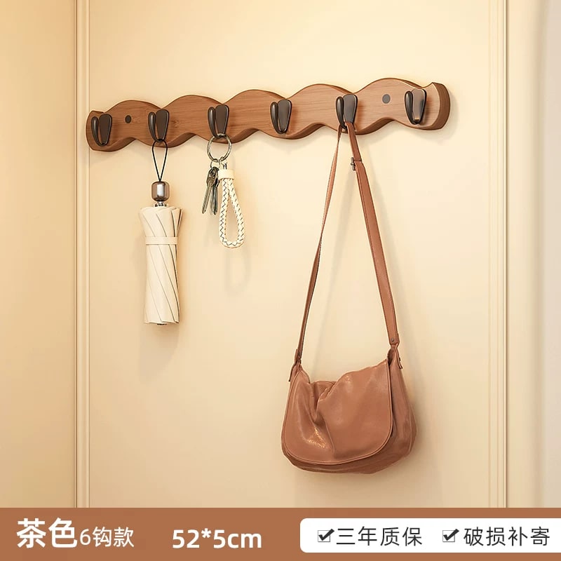 Chu Jun Wall-Mounted Wave Design Coat Rack with Hooks photo 2