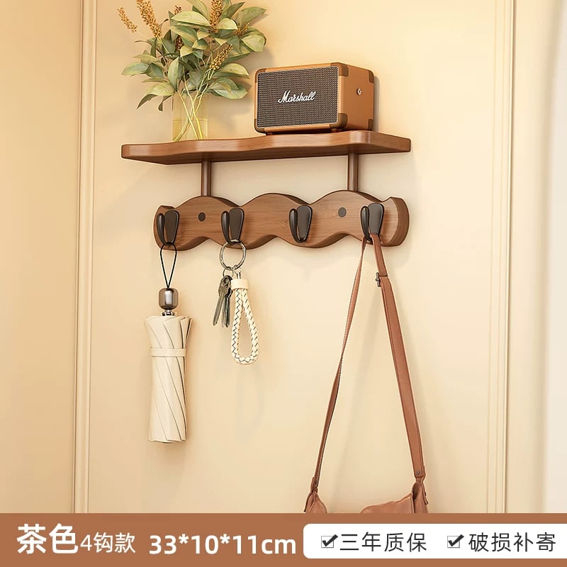 Chu Jun Wall-Mounted Wave Design Coat Rack with Hooks photo 4