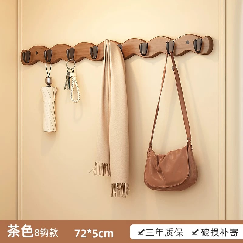 Chu Jun Wall-Mounted Wave Design Coat Rack with Hooks photo 3