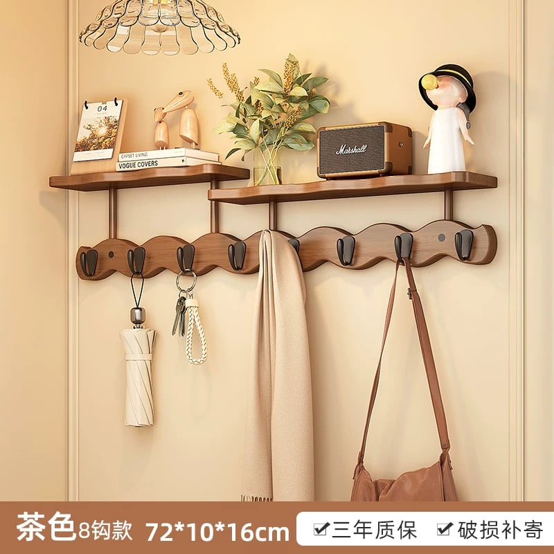 Chu Jun Wall-Mounted Wave Design Coat Rack with Hooks photo 6