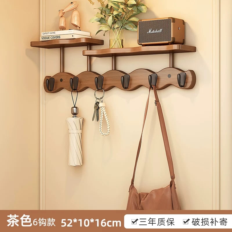 Chu Jun Wall-Mounted Wave Design Coat Rack with Hooks photo 5