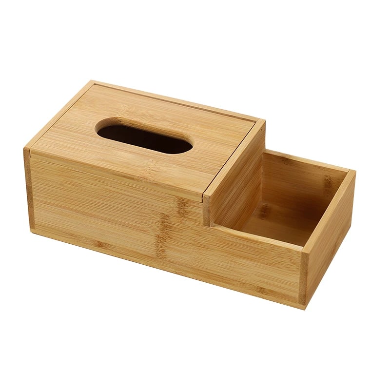 Bamboo Tissue Box and Desktop Organiser photo 3