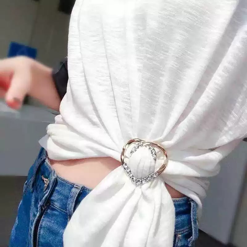 Elegant Scarf Buckle Shirt Hem T-Shirt Knot Clip Brooch photo 2