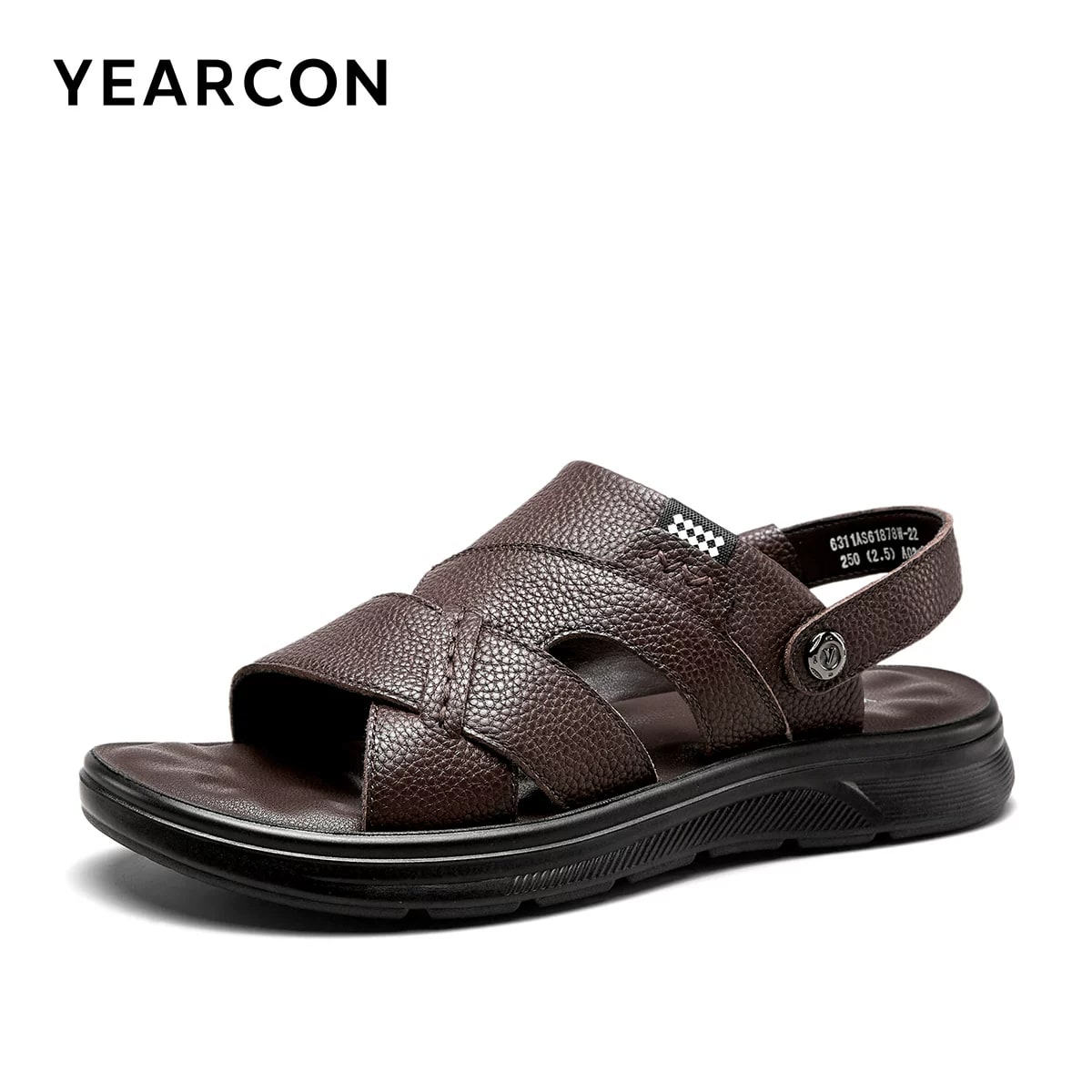 YEARCON Mens Leather Slip-On Sandals photo 4