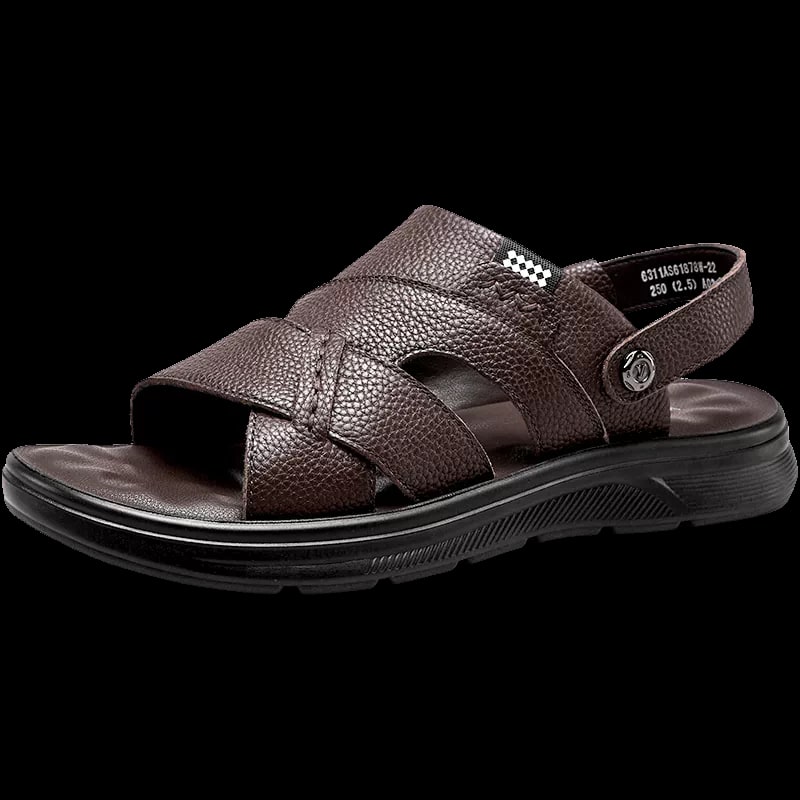 YEARCON Mens Leather Slip-On Sandals photo 6