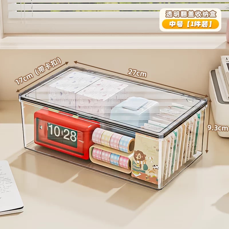 Clear Acrylic Desk Storage Box with Flip Lid photo 5