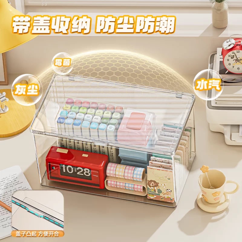 Clear Acrylic Desk Storage Box with Flip Lid — Home & Furniture on G+ Market